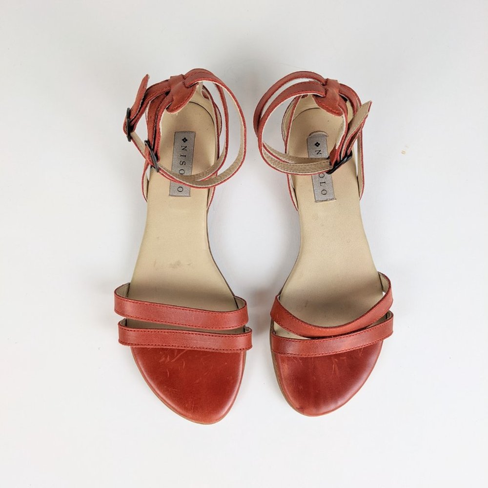 Nisolo Red Leather Sandals sz 7